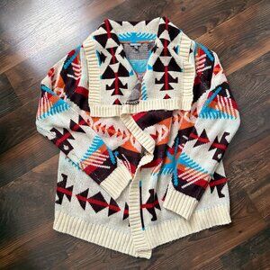 Charlotte Russe Aztec Print Open Front Cardigan